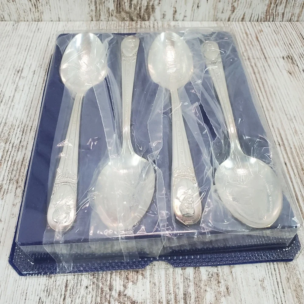 Vintage WM ROGERS & CO Set of 4 Silver Plate Presidential Collectible Spoons #2